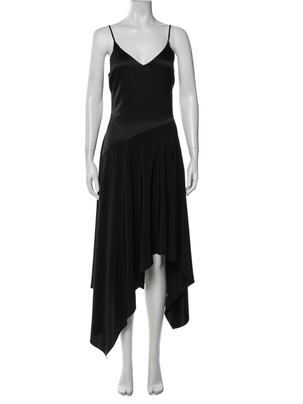 Fleur du Mal 100% Silk Backless Leather Buckle Asymmetrical Dress